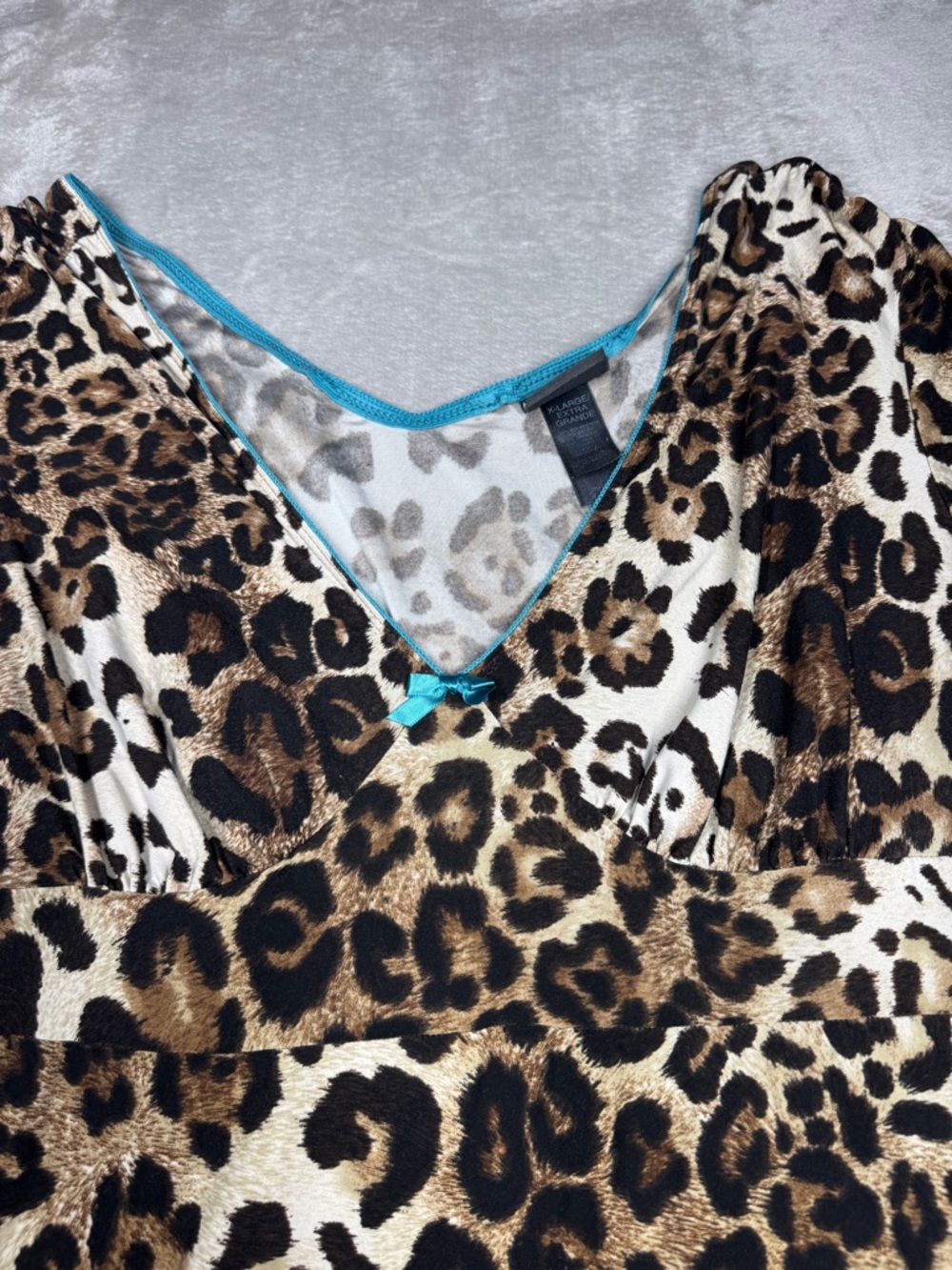 Bisou Bisou Intimates Babydoll Leopard Animal Print Mini Nightgown Dress Size XL - Picture 3 of 16